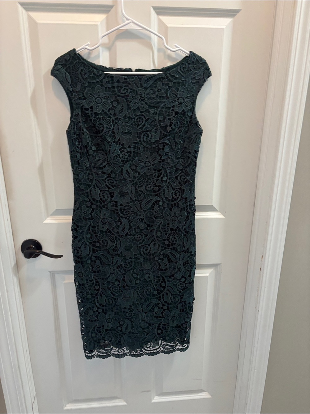 Ralph Lauren Forest Green Lace Midi Dress